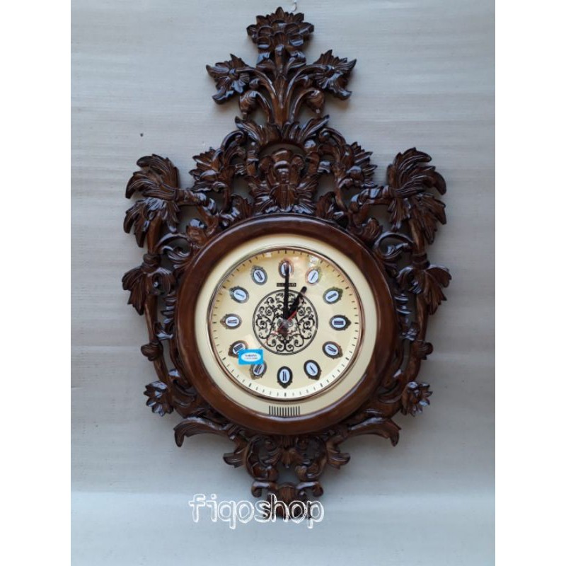 Jam Dinding Ukir Mewah Kayu Jati Furniture Jepara