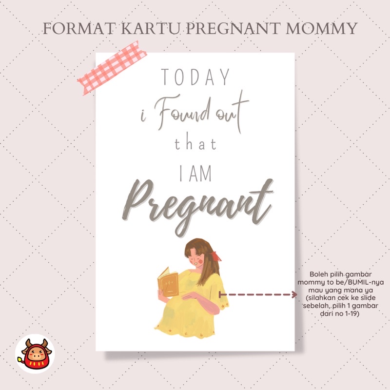 Pregnancy milestone card new design kartu selfie masa kehamilan baby mommy memory card