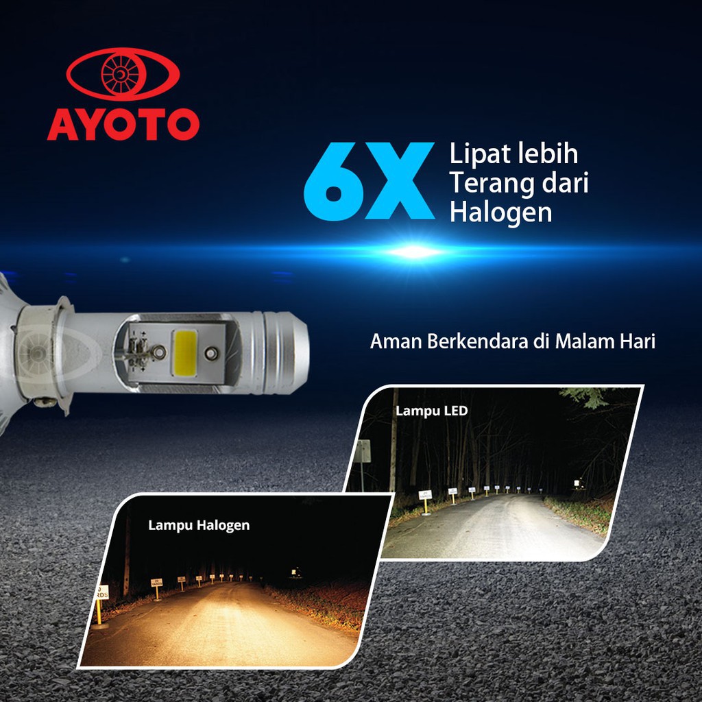 [ ORIGINAL ] Lampu motor depan AYOTO LED M1A H6 AC DC motor bebek matic AC DC(12bulan garansi)-2