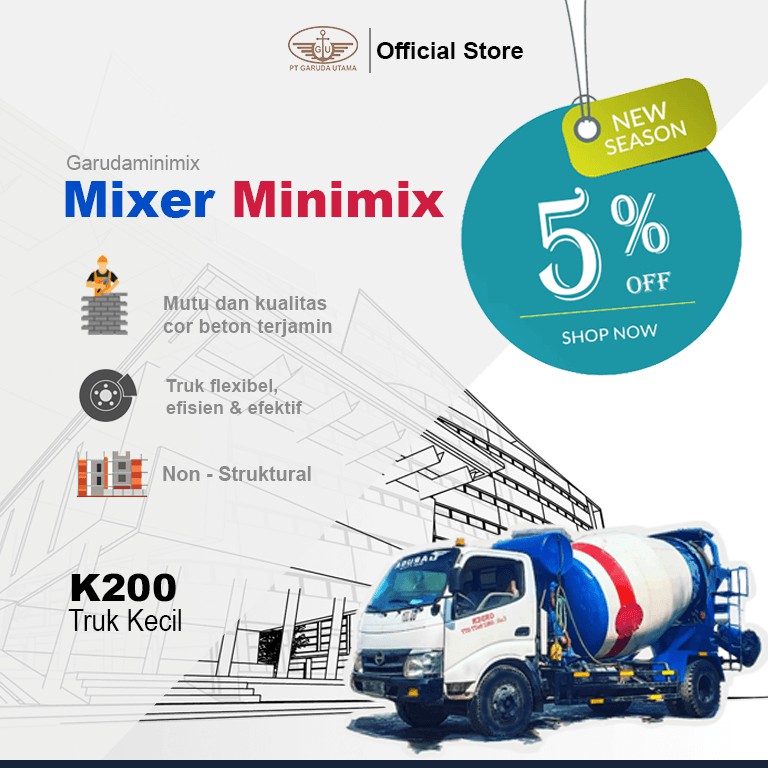 Jual Beton Readymix / K200 / Minimix Jabodetabek