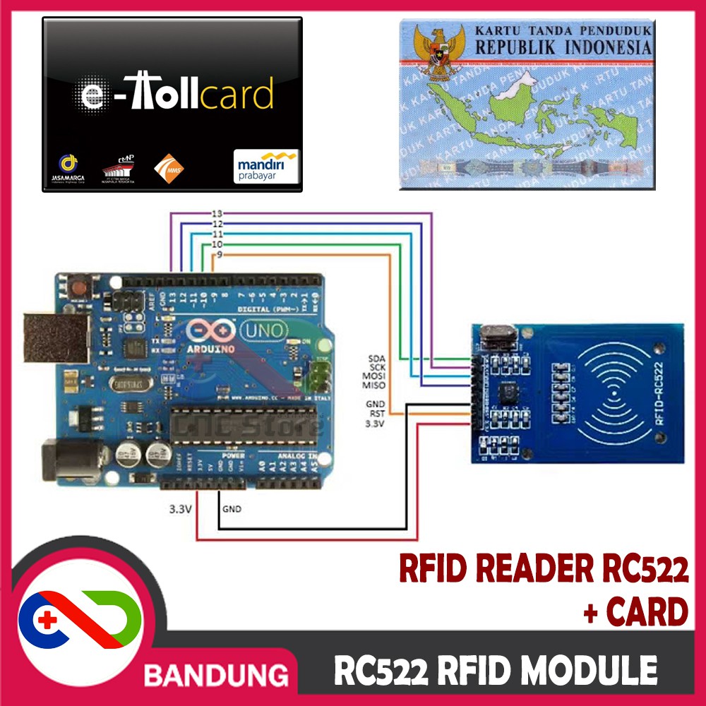 MFRC-522 RFID MODULE CARD PLUS KEYCHAIN SENSOR MODULE FOR E-TOLL E-KTP