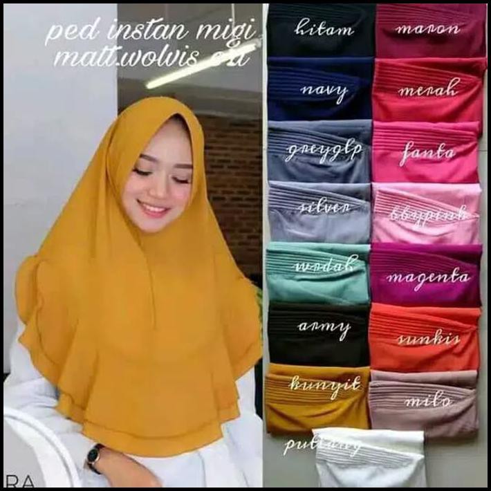 Hijab Instan Khimar / Jilbab Instant / Kerudung Pet Migi Murah