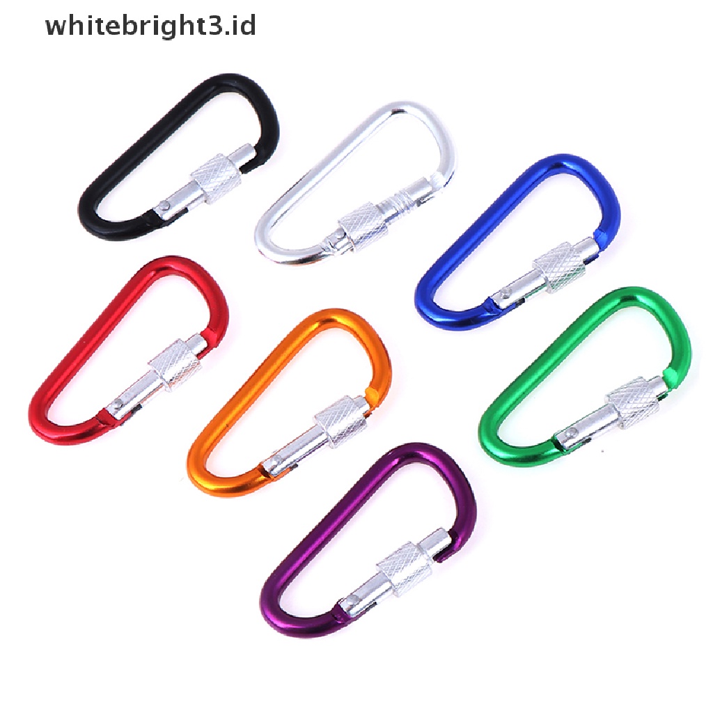 (whitebright3.id) 2pcs Carabiner Bentuk D Bahan Aluminum Untuk Outdoor