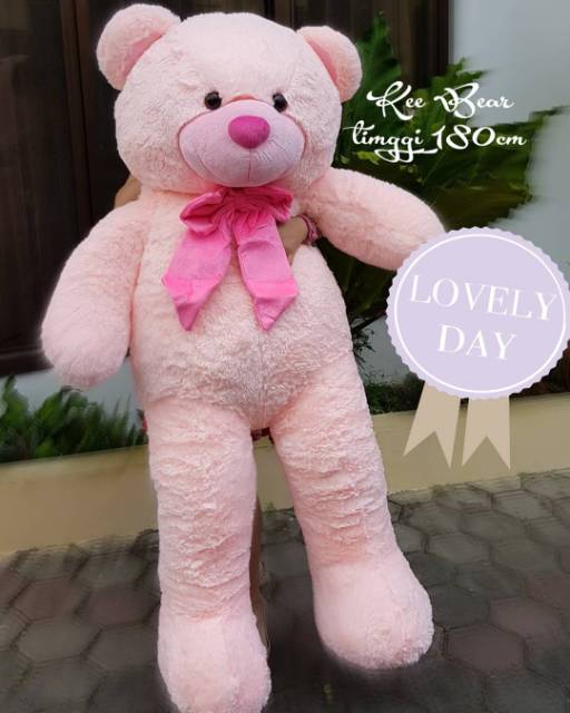 Boneka besar Kee bear super jumbo soft pink