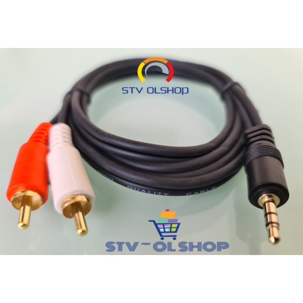 Kabel 2 RCA To Mini Stereo 1,5 M / Kabel RCA To Jack AUX 3,5mm