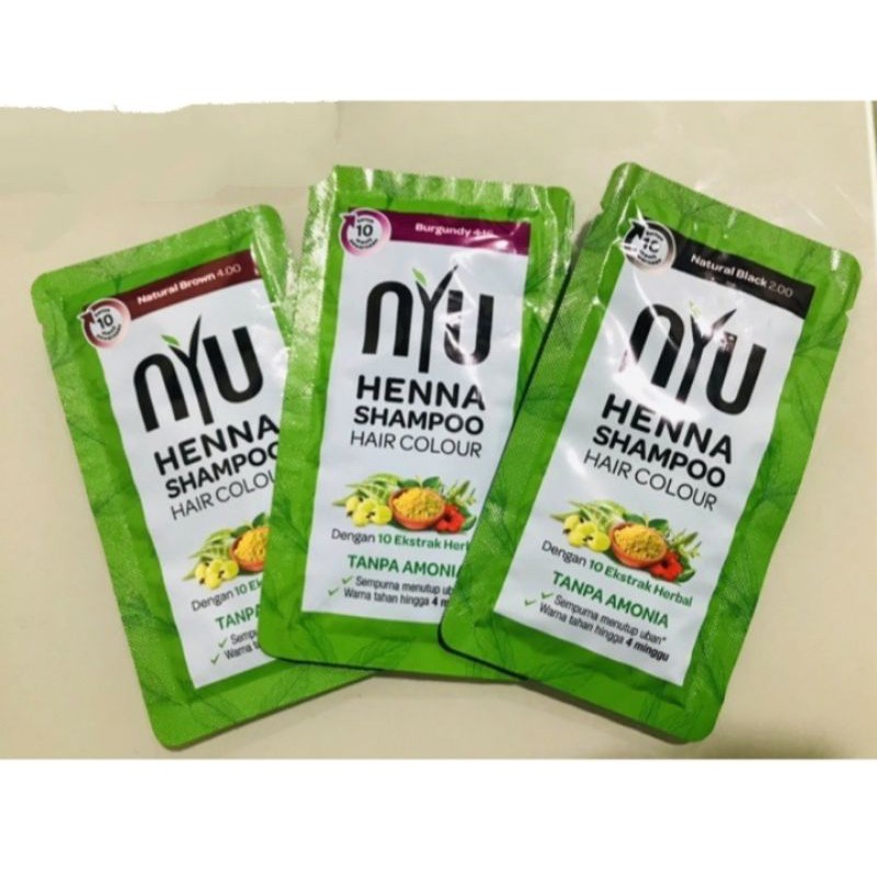 NYU HENNA SHAMPOO PEWARNA RAMBUT SACHET 20ML