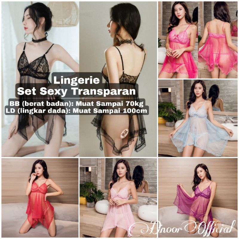 Lingerie Set Sexy Bahan Lace Transparant / Baju Dinas Seksi / kado nikah / Stocking, Swimsuit, Bodysuit, Sling, Babydoll dan Bra G-String