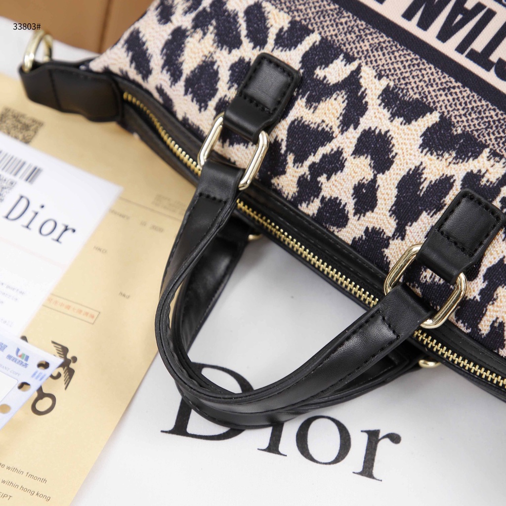 D Leopard Print Embroidery Satchel Shoulder Bag #33803