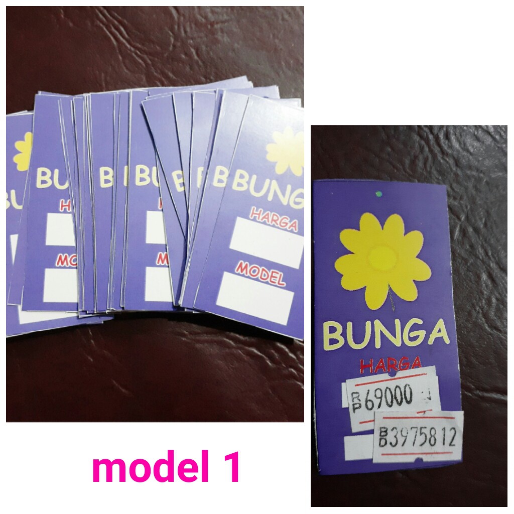 Label kertas merk hang tag gun bandrol merek baju celana pakaian jaket kaos kaus tas topi hangtag