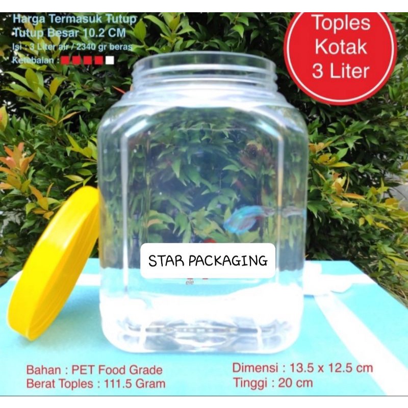 Toples 3 Liter Toples Cupang 3L Toples Plastik Ikan Cupang 3 Liter Toples Makanan 3 Liter