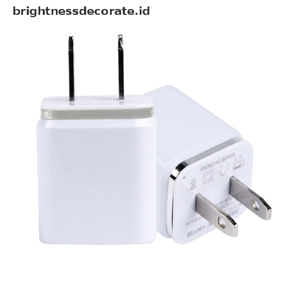 Adapter Power Charger Dual USB 5V2.1A / 1A Untuk iPhone / Samsung