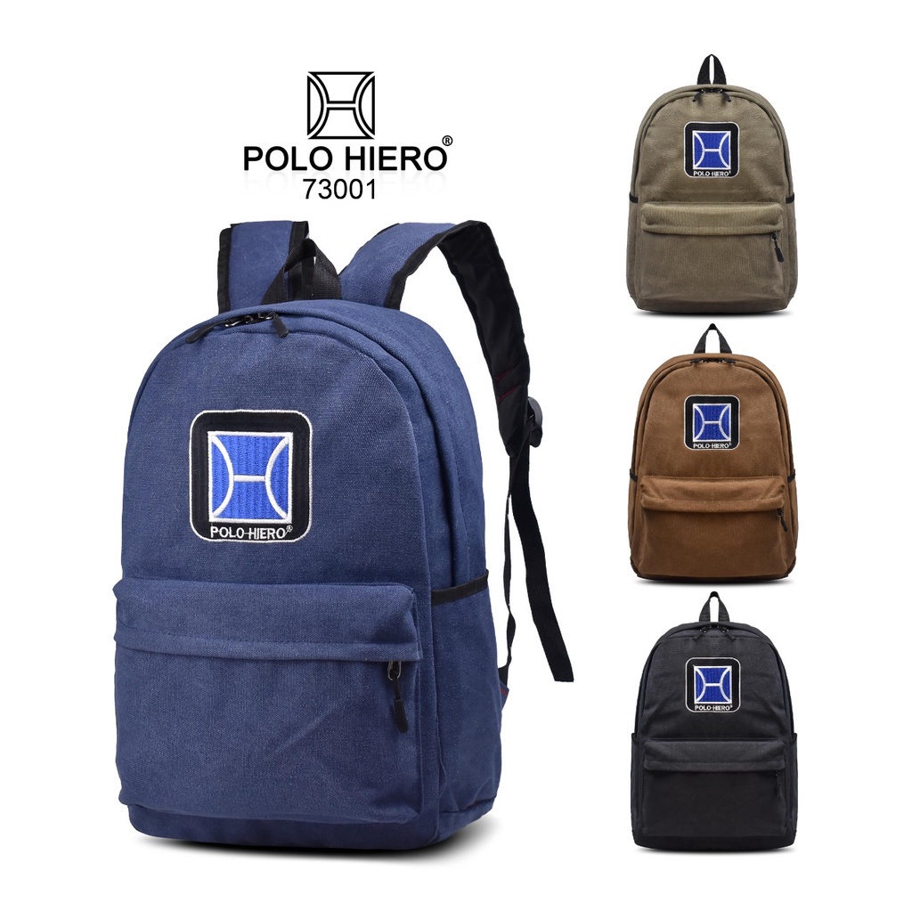 Tas Sekolah Polo Hiero 73001 Tas Wanita Ransel Laptop Backpack Tas Pria Kerja Tas Fashion Ransel Perempuan