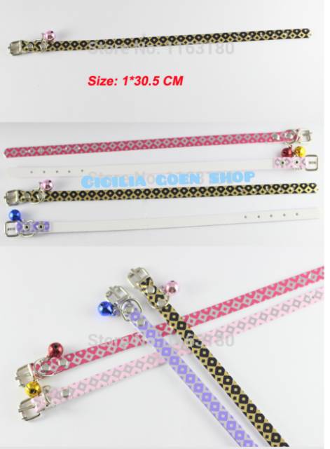 Kalung anjing kucing kelinci plus lonceng collar dog cat hewan peliharaan simple cantik murah