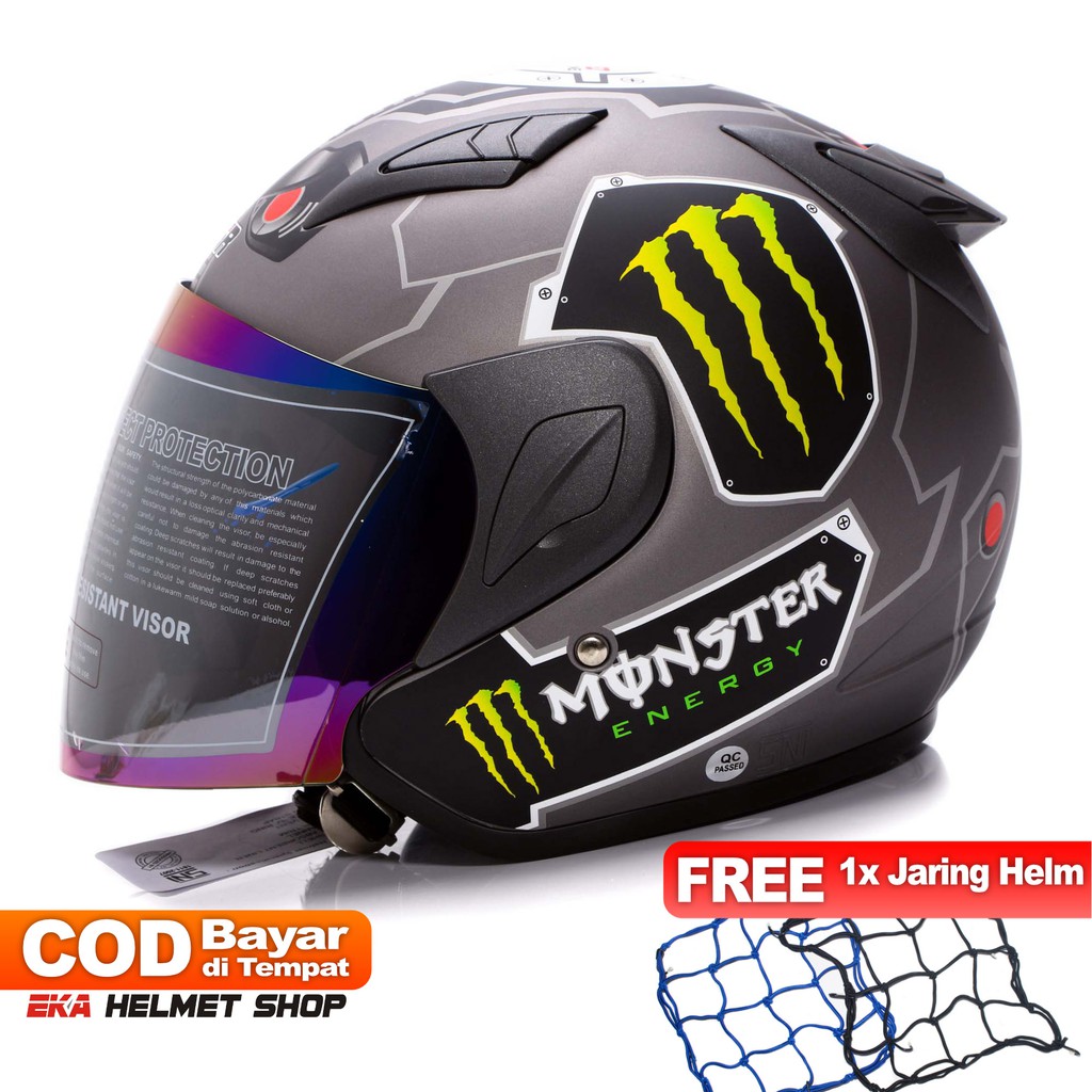 [Helm Dewasa] MSR Helmet Javelin - Monster - Abu Abu Doff + Promo Gratis Jaring Helm