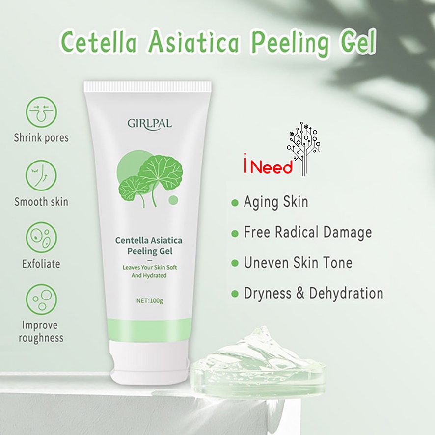 (INEED) [BPOM] GIRLPAL Centella Asiatica Peeling Gel - Aloe Vera Gel - CHARCOAL 100GR