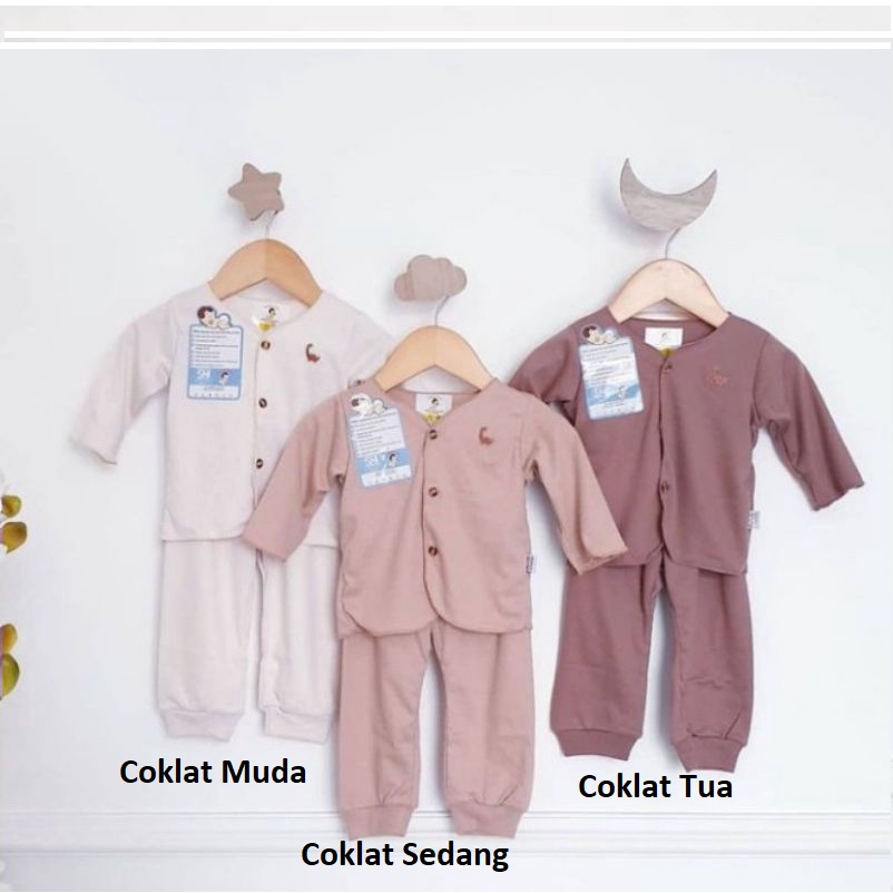 Baju Bayi Anak Perempuan Laki Laki Setelan Panjang Polos  0-6 Bulan Baby Hai 1pcs