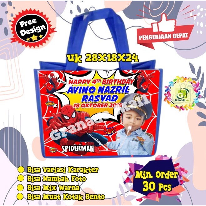 

GOODIE BAG MURAH CUSTOM UK 28 X 18 X 24(PXLXT)-Tebal 75 gsm
