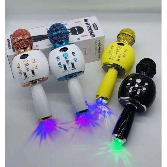 Microphone DS888 Bluetooth Karaoke HIFI Speaker With Disco LED Light Microphone DS 888