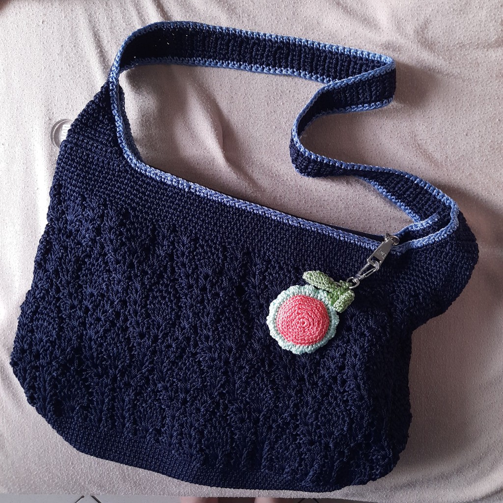 Tas Rajut Wanita Merk Dowa Warna Biru