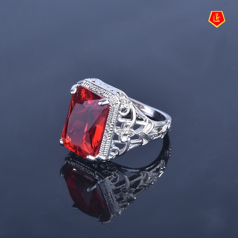 [Ready Stock]Vintage Ruby Ring Elegant Graceful