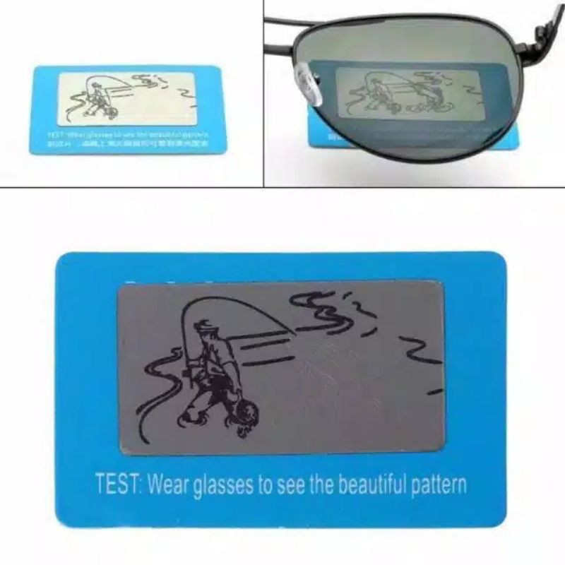 Kartu Tes Kacamata Polaris Polarized Sunglasses Tester Card