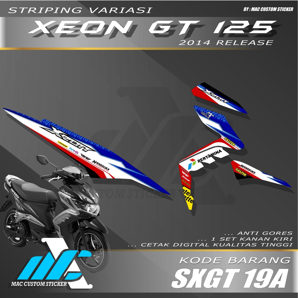 STRIPING VARIASI YAMAHA XEON GT 125 - STIKER VARIASI XEON GT 125 - SXGT 19