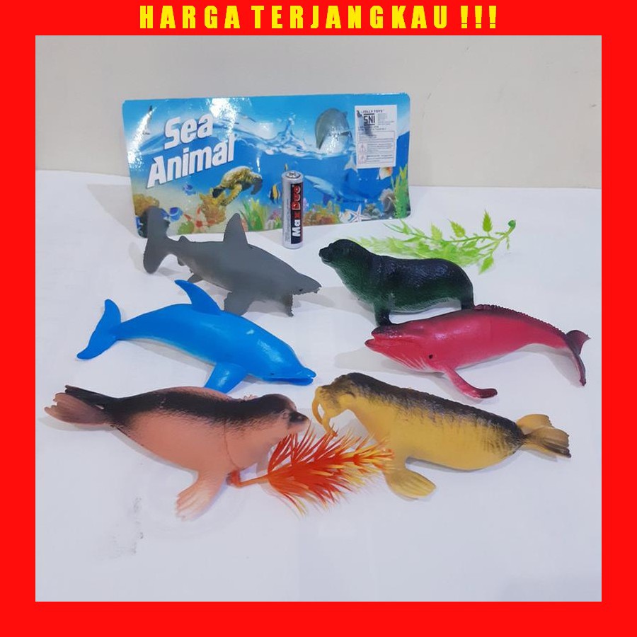 Mainan Set Hewan Laut Besar Karet - Paket Sea Animal Anak Edukatif