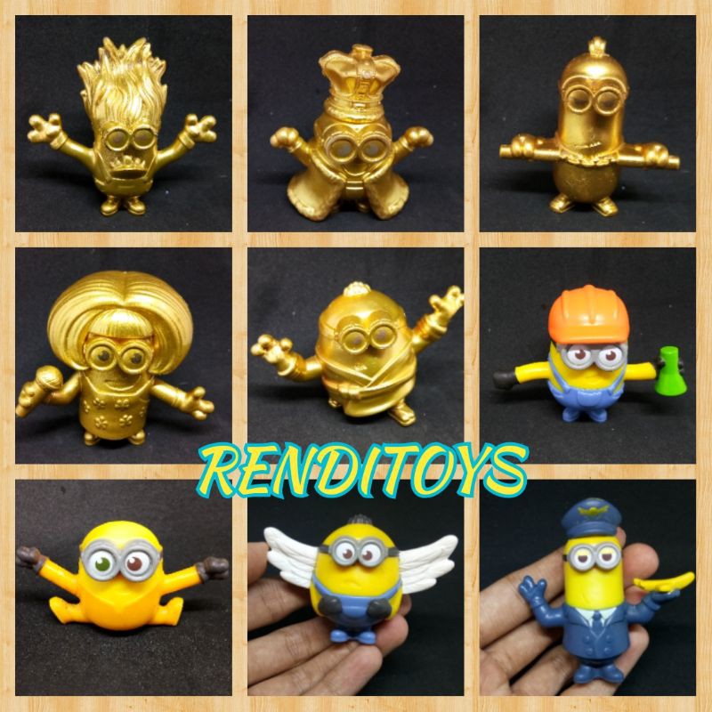 Mainan Happy Meal McD McDonald McDonald's Karakter Minions | Minion The Rise of Gru Bola Figure Gold