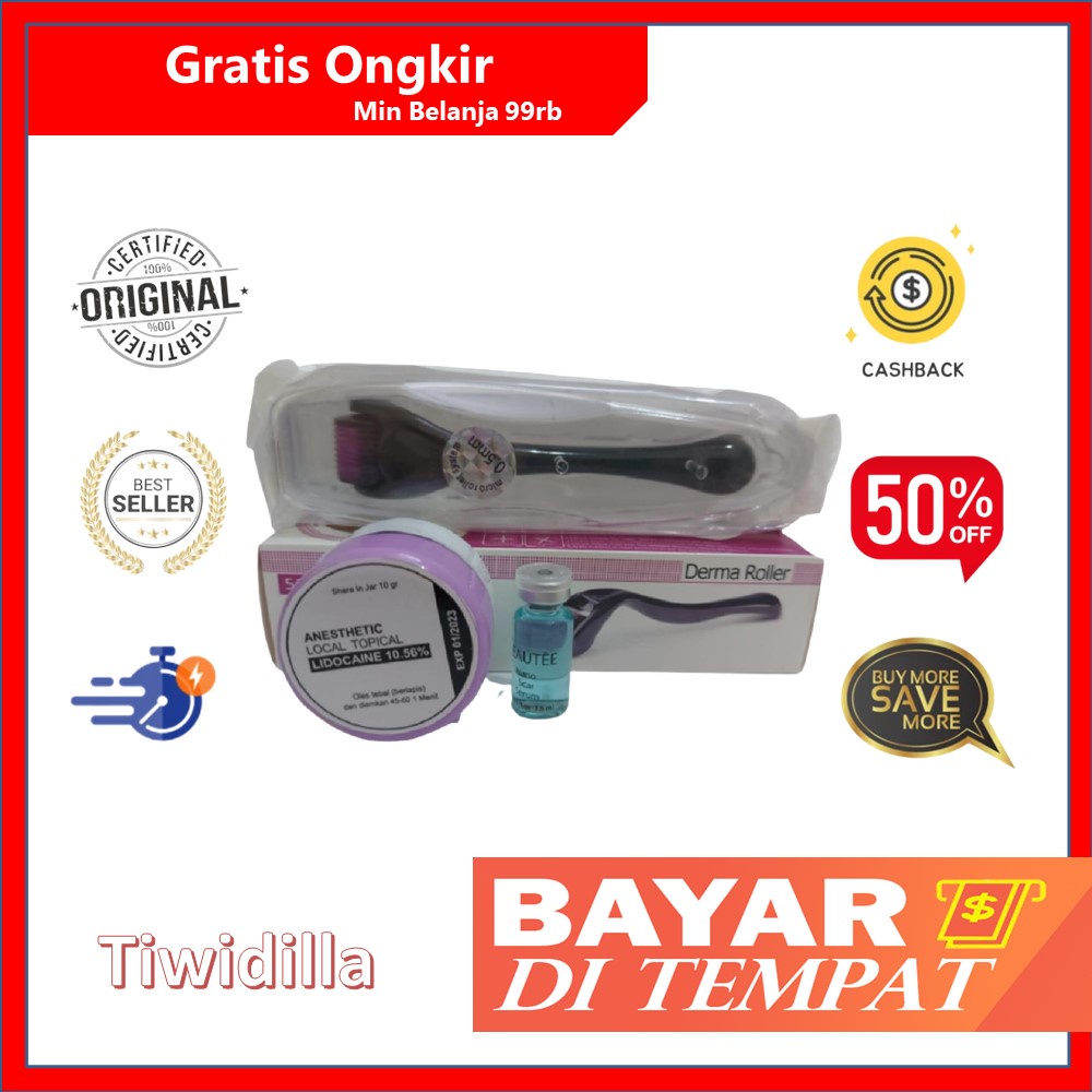 derma roller paket bopeng paket dermaroller  treatment wajah alat treatment wajah serum dermaroller 