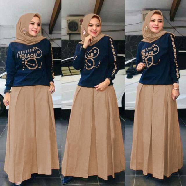 SET NAOMI FASHION PAKAIAN WANITA ATASAN DAN ROK BAHAN BABYTERRY FEHM