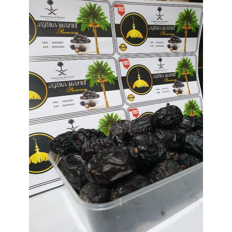 Kurma AJWA Premium 1KG KEMASAN TOPLES/Kurma Nabi/Ajwa original(exp 2026)