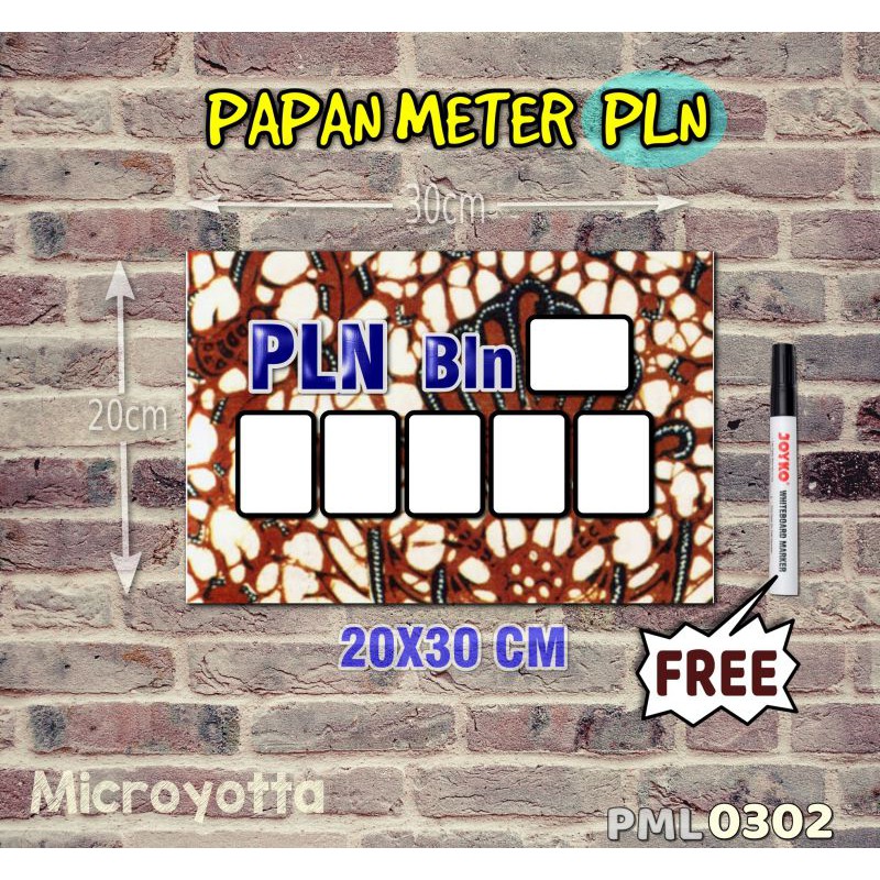 

Microyotta Papan Meter Listrik PLN PAM motif Unik - Batik 02