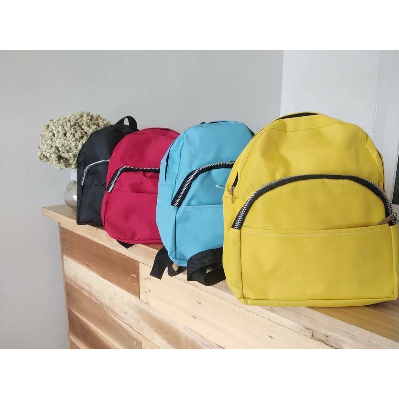 TAS MINI RANSEL WANITA REMAJA TERLARIS KIKO BLACK BLUE BAHAN KANVAS SIDOARJO