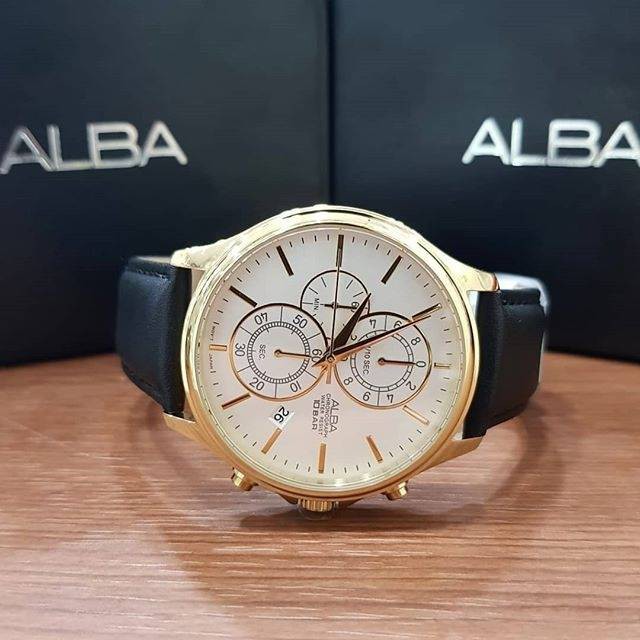 Alba Quartz AM3416X1 Chronograph Gold IP - Jam Tangan Pria AM3416