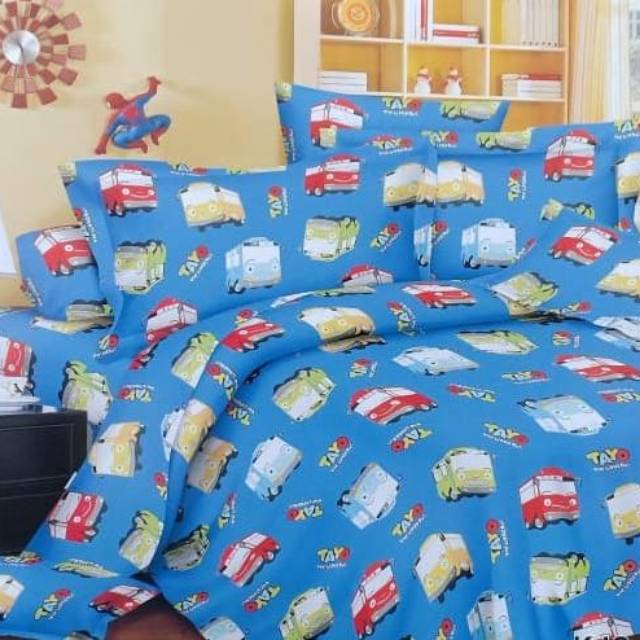 Bedcover tayo, bedcover karakter, bedcover dacron premium, bedcover murah