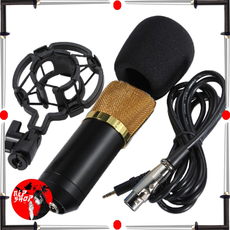 Mikrofon Kondenser Studio dengan Shock Proof Mount - BM-700 - Black