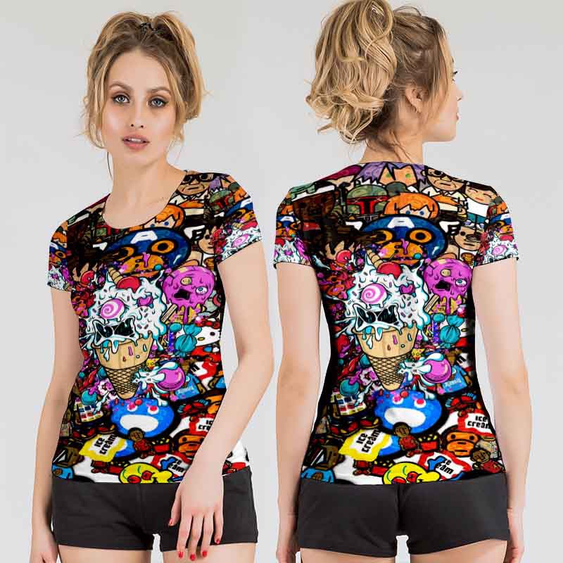 BBC Ice Cream Tshirt Polyester Jersey New Women Tshirt