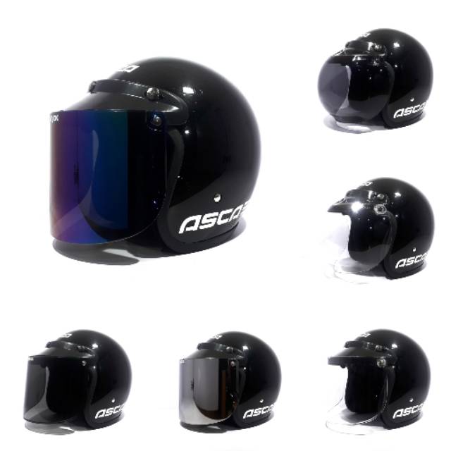 Helm Bogo ASCA RETRO Black Gloss