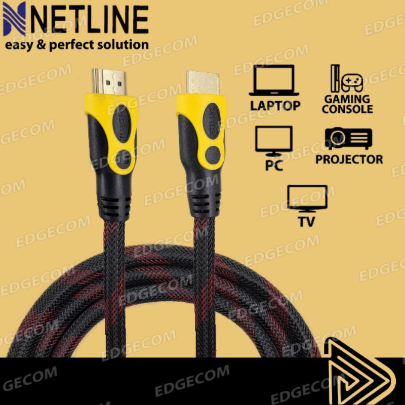 Kabel HDMI Male to Male V2.0 1,5 Meter Gold Plated NETLINE