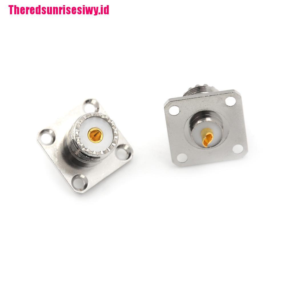 【Theredsunrisesiwy.id】5x UHF Female SO239 Panel Chassis Mount Flange Mount Solder Cup RF Connector