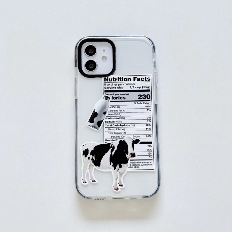 Cow Facts Antiknock Case Iphone 6 7 8 plus X Xs Xr XsMAX 11 11Pro 11ProMax 12 12Mini 12Pro 12ProMax