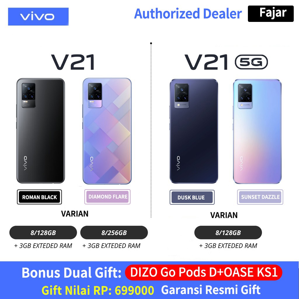 VIVO V21 5G RAM 8GB ROM 128GB Garansi Resmi Handphone Vivo v21 baru 2021 5G,HP vivo v23e 8GB +4GB EXTENDED RAM 128GB ROM baru 2021-2