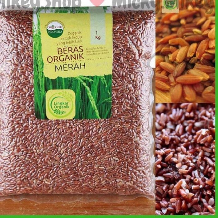 

978EqW Beras Merah Organik 1 Kg Vakum Lingkar Organik WQ0112