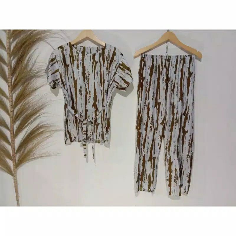 ONE SET PIYAMA CP TIEDYE WANITA / SET PAJAMAS TIE DYE CELANA PANJANG (etalase1)-2