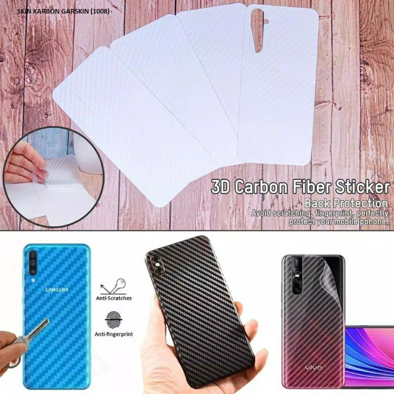 Anti Gores Skin Karbon Belakang Xiaomi Redmi Note 7 8 8Pro 9 9 Pro 10 10Pro Screen Guard Protector