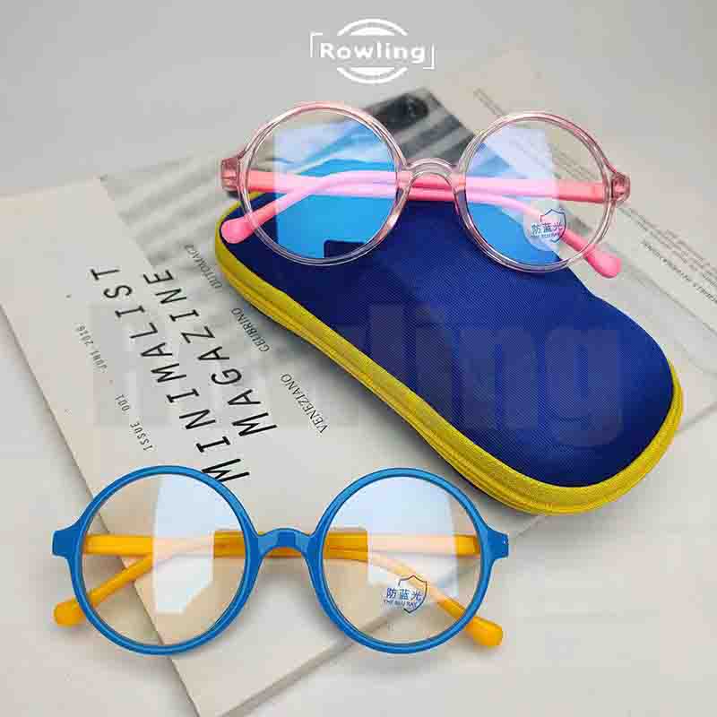 rowling(ka-127)Kacamata Anak NewTrend Silikon/Fashion Anak Unisex Terbaru anti radiasi  Blue Light Bulat High Quality Import