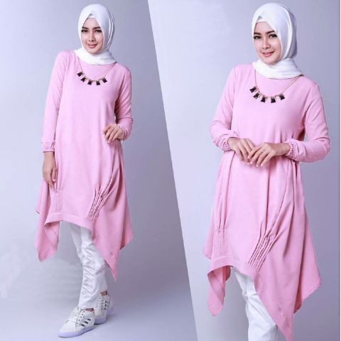 [Tunik Mozza varian warna SW] tunik wanita jersey MERAH/BIRU/PINKFANTA/SOFTPINK/MARON/UNGU/HIJAU