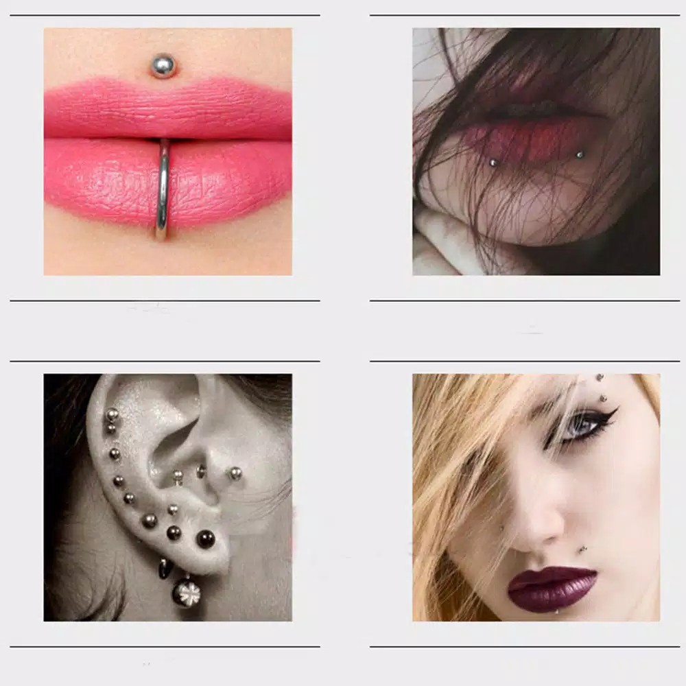 TBI Jarum Piercing Steril Tindik Anting Perut Alis Hidung Lidah 12 14 16 18g