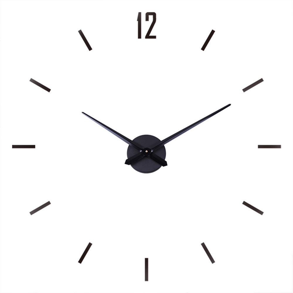 Jam Dinding Besar DIY 3D Giant Diameter 80-130cm Tempel Huruf Hiasan Angka Jumbo Raksasa Unik Aesthetic Minimalis-HG BLACK JUMBO