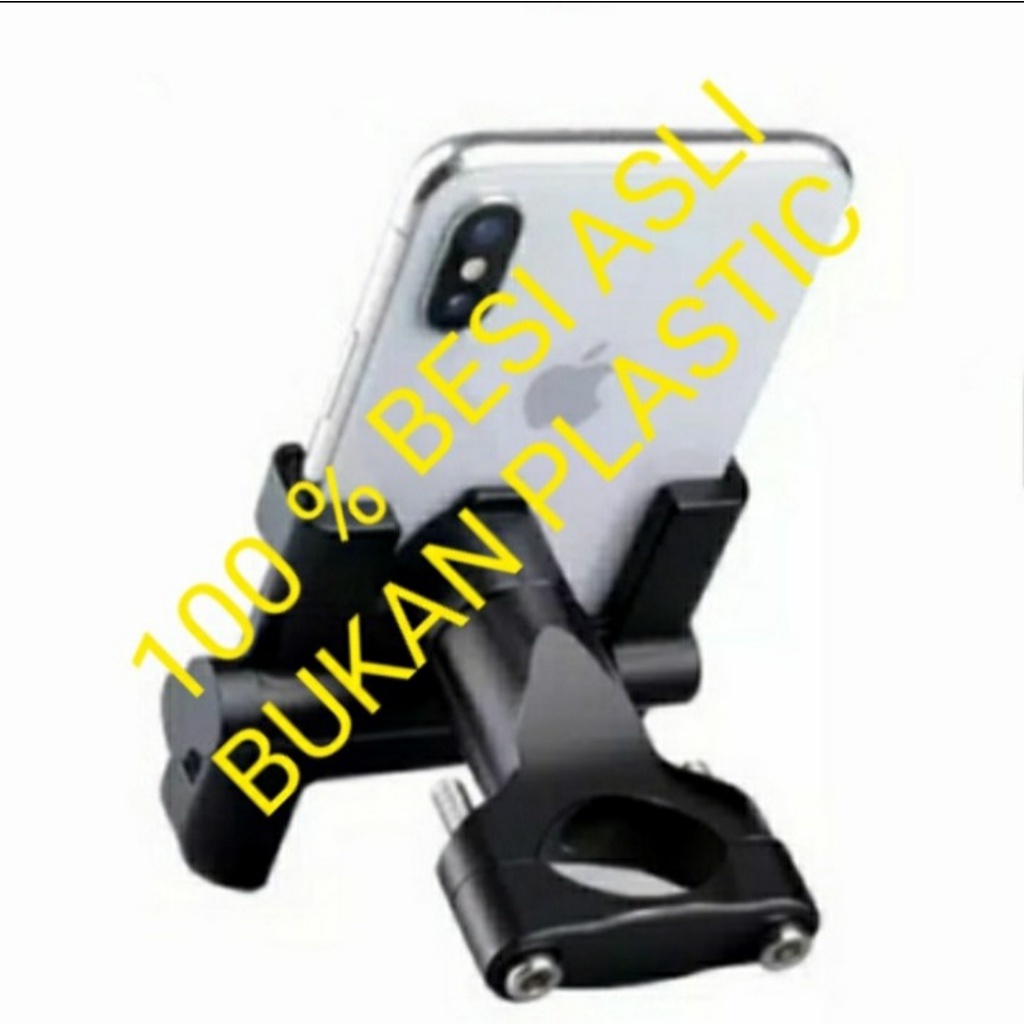 TERMURAH 100% FULL BESI Holder Sepeda Motor grab gojek Phone Holder Universal di Stang motor  01A